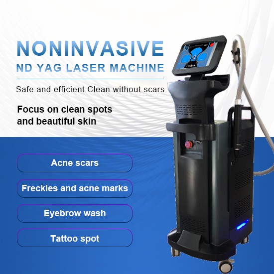 Vertical PICO ND YAG laser machine with non-invasive treatment heads